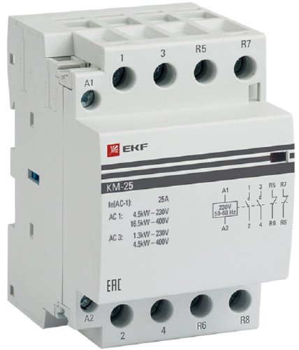 Контактор модульный EKF PROxima КМ 3п 2НО+2НЗ 25А 230В АС картинка